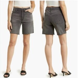 Hudson‎ Jada Denim Shorts Women 27 Black Raw Hem High Rise